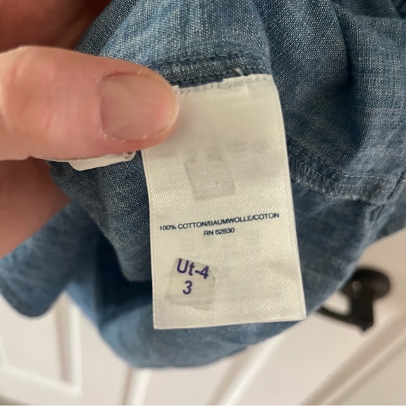 Lands’ End Chambray Button Down Shirt Dress | 100% Cotton | Size 10 - Picture 7 of 10